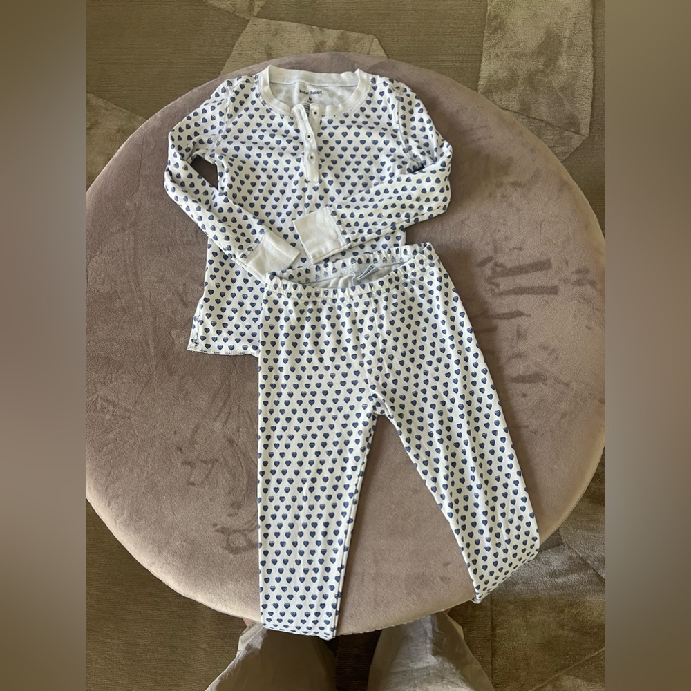 Roller Rabbit Blue Hearts Pajama Set - 4 yrs very lightly worn
